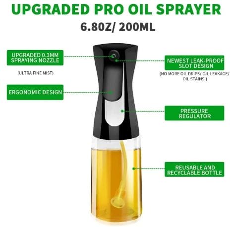 200ml High-Pressure Oil & Sauce Sprayer – Refillable Cooking Mister for BBQ & Kitchen