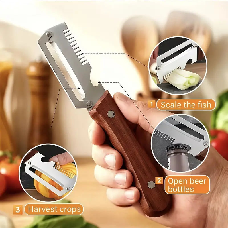 3-in-1 Stainless Steel Peeler and Grater (Imported)