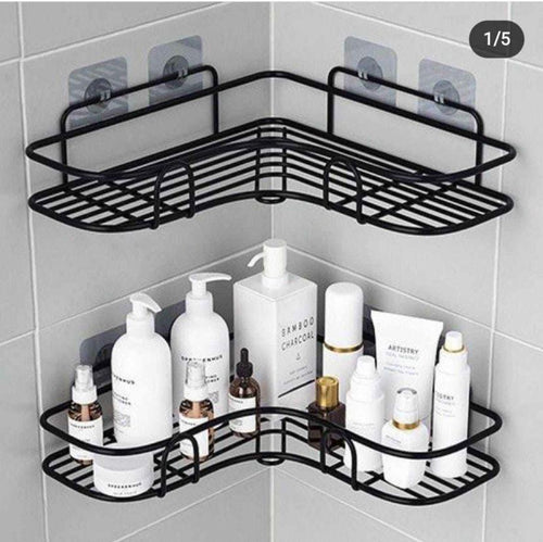 2 Pieces -Tier Bathroom Corner Basket – Wall Mounted Shower Organizer Rack