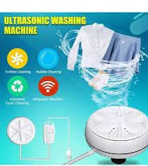 Mini Portable Ultrasonic Turbine Washing Machine – USB Automatic Washer for Clothes & Dishes