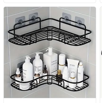2 Pieces -Tier Bathroom Corner Basket – Wall Mounted Shower Organizer Rack