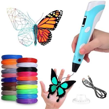 3D Pen LED Display 2nd Generation 3D Printing Pen with 9M ABS Filament Arts DIY pens for Kids Drawing Tools