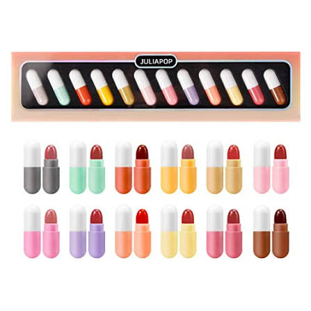 Mini Lipstick Set ,18 Colors Capsules Matte Lipstick, Waterproof Long Lasting  (18 PCS)